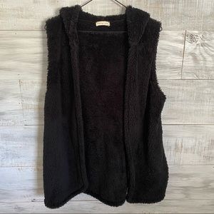 Flamingo Urban Black Fuzzy Vest